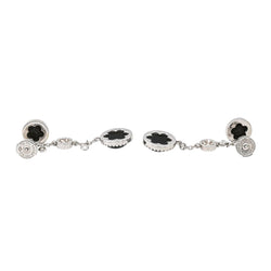 Boucles d'oreilles Pendantes SUSIE OTÉRO en or blanc, onyx et diamants - Castafiore