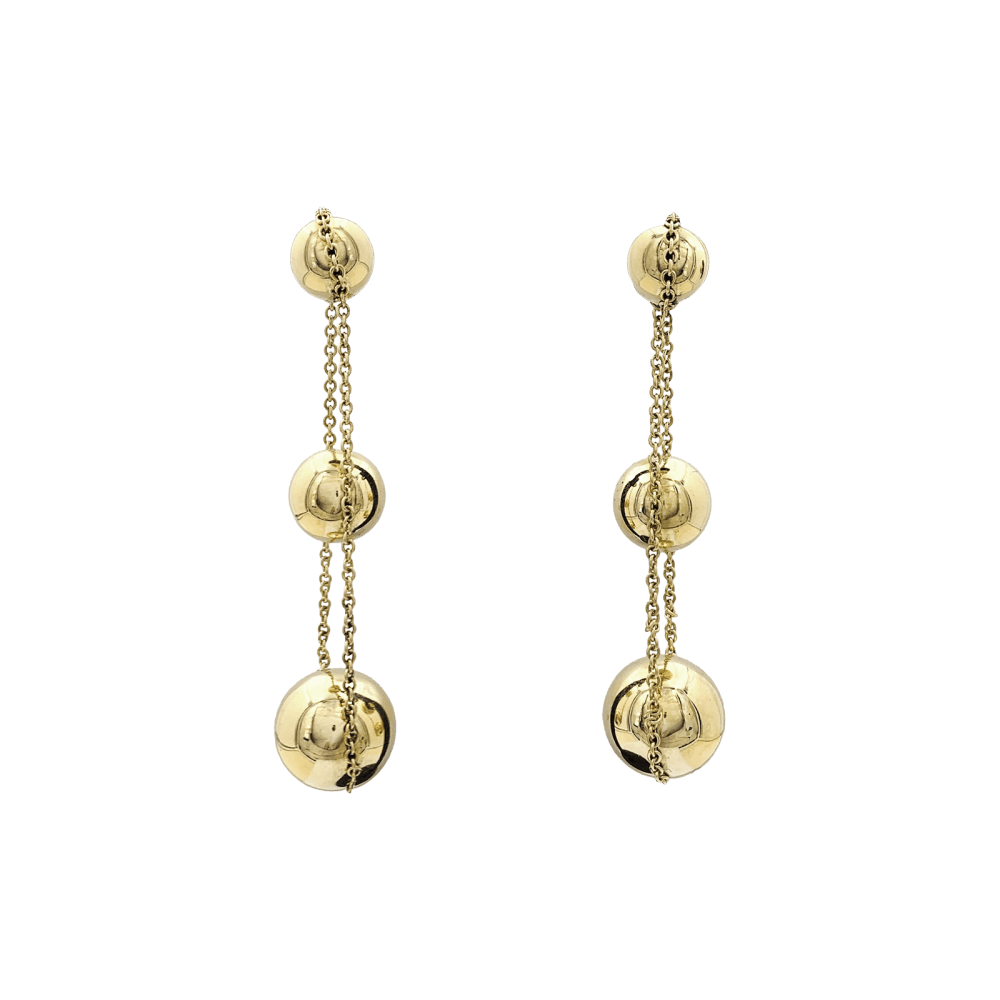 Boucles d'oreilles Pendantes TIFFANY & CO. "HardWear Drop Ball" en or jaune - Castafiore
