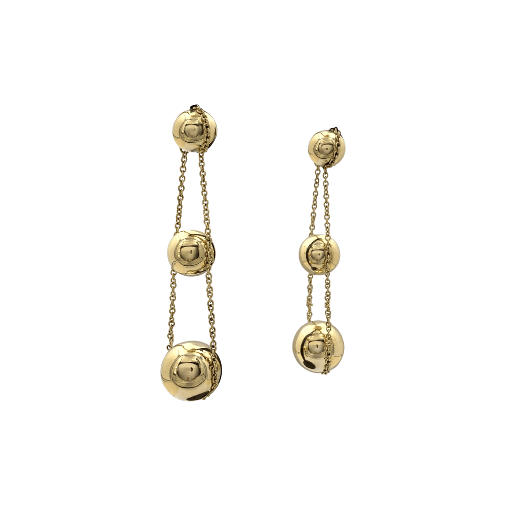 Boucles d'oreilles Pendantes TIFFANY & CO. "HardWear Drop Ball" en or jaune - Castafiore