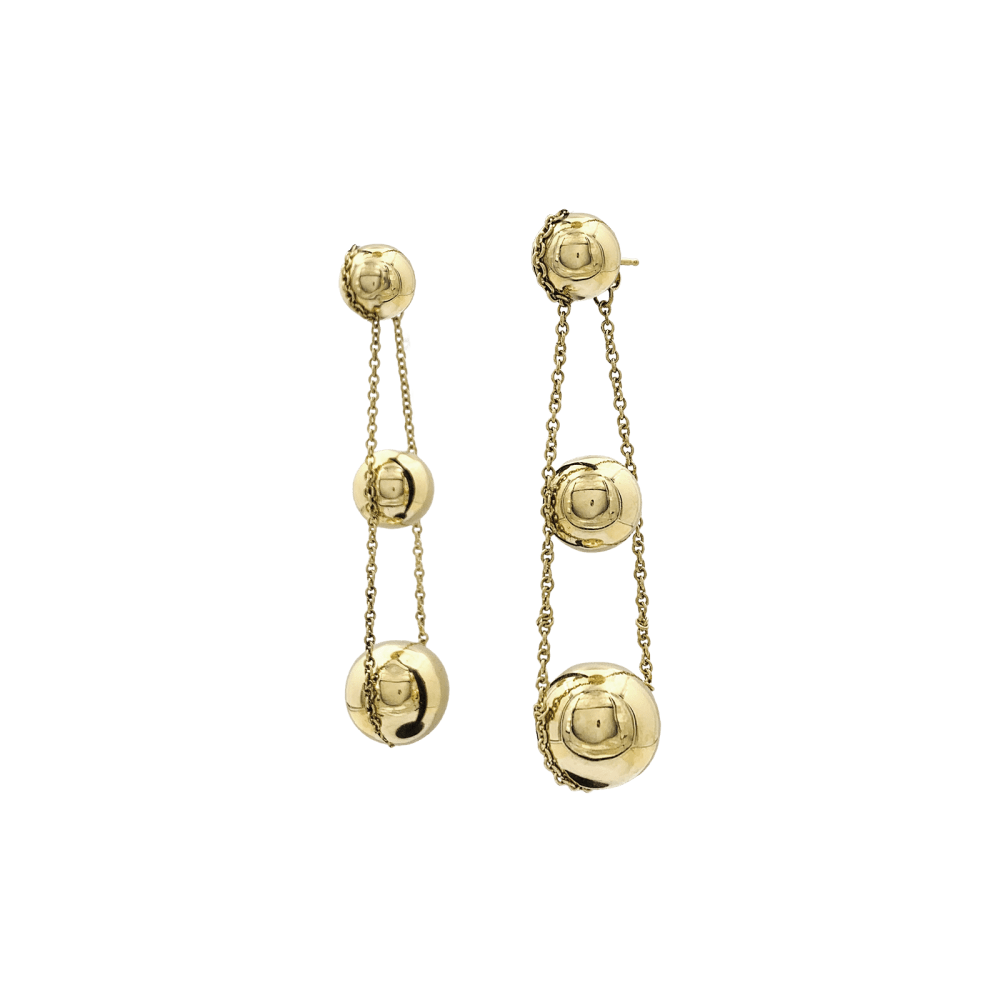 Boucles d'oreilles Pendantes TIFFANY & CO. "HardWear Drop Ball" en or jaune - Castafiore