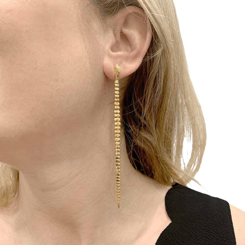 Boucles d'oreilles Pendantes TIFFANY & CO x ELSA PERETTI "Snake" en or jaune - Castafiore