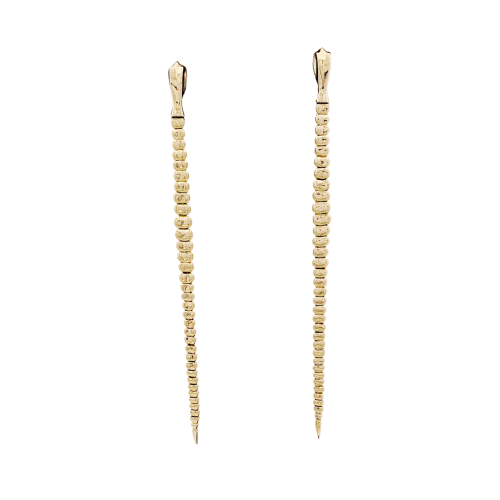 Boucles d'oreilles Pendantes TIFFANY & CO x ELSA PERETTI "Snake" en or jaune - Castafiore