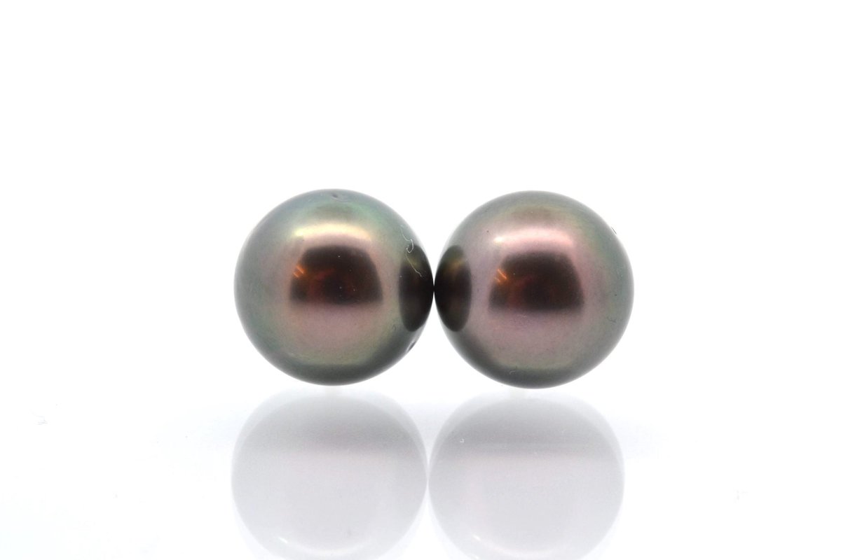Boucles d'oreilles perles de Tahiti en or 18k - Castafiore