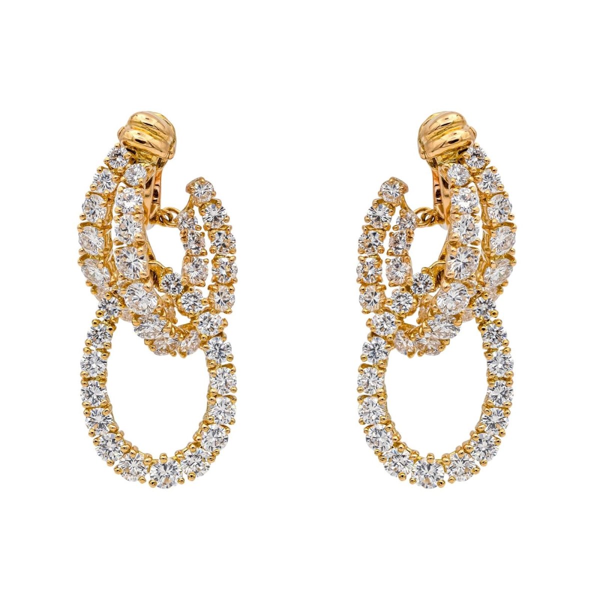 Boucles d'oreilles PIAGET en or jaune et diamants - Castafiore