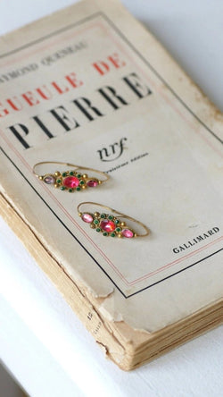 Boucles d’oreilles Poissardes en or et strass - Castafiore