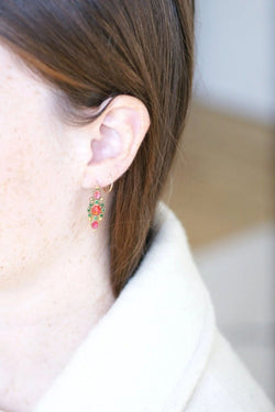 Boucles d’oreilles Poissardes en or et strass - Castafiore