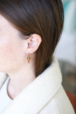 Boucles d’oreilles Poissardes en or et strass - Castafiore