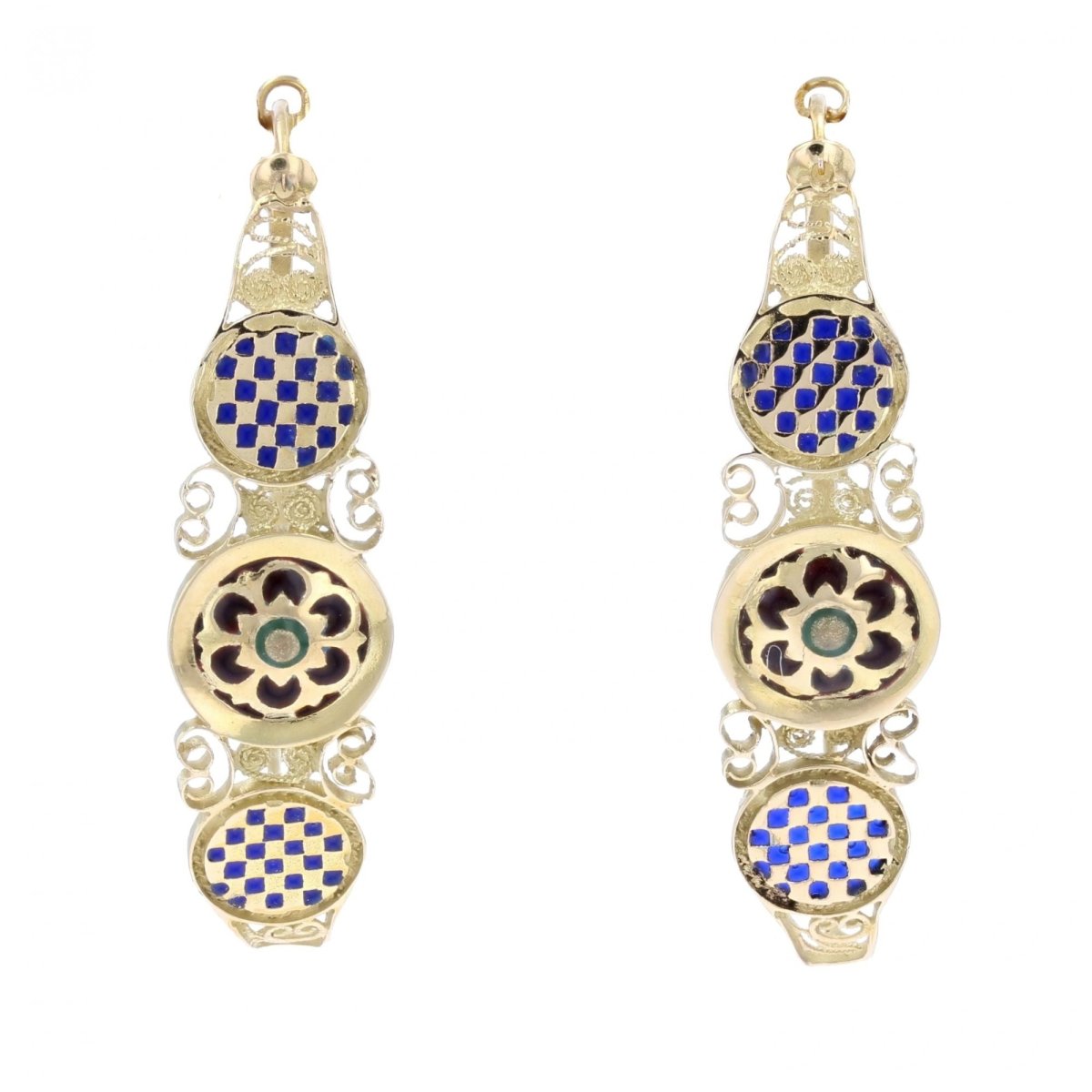 Boucles d'oreilles poissardes en or jaune - Castafiore