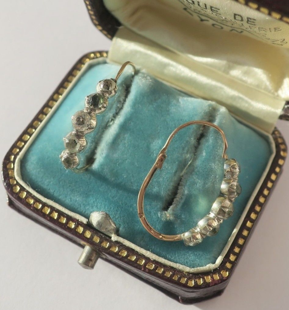 Boucles d'oreilles Poissardes en or rose et argent - Castafiore