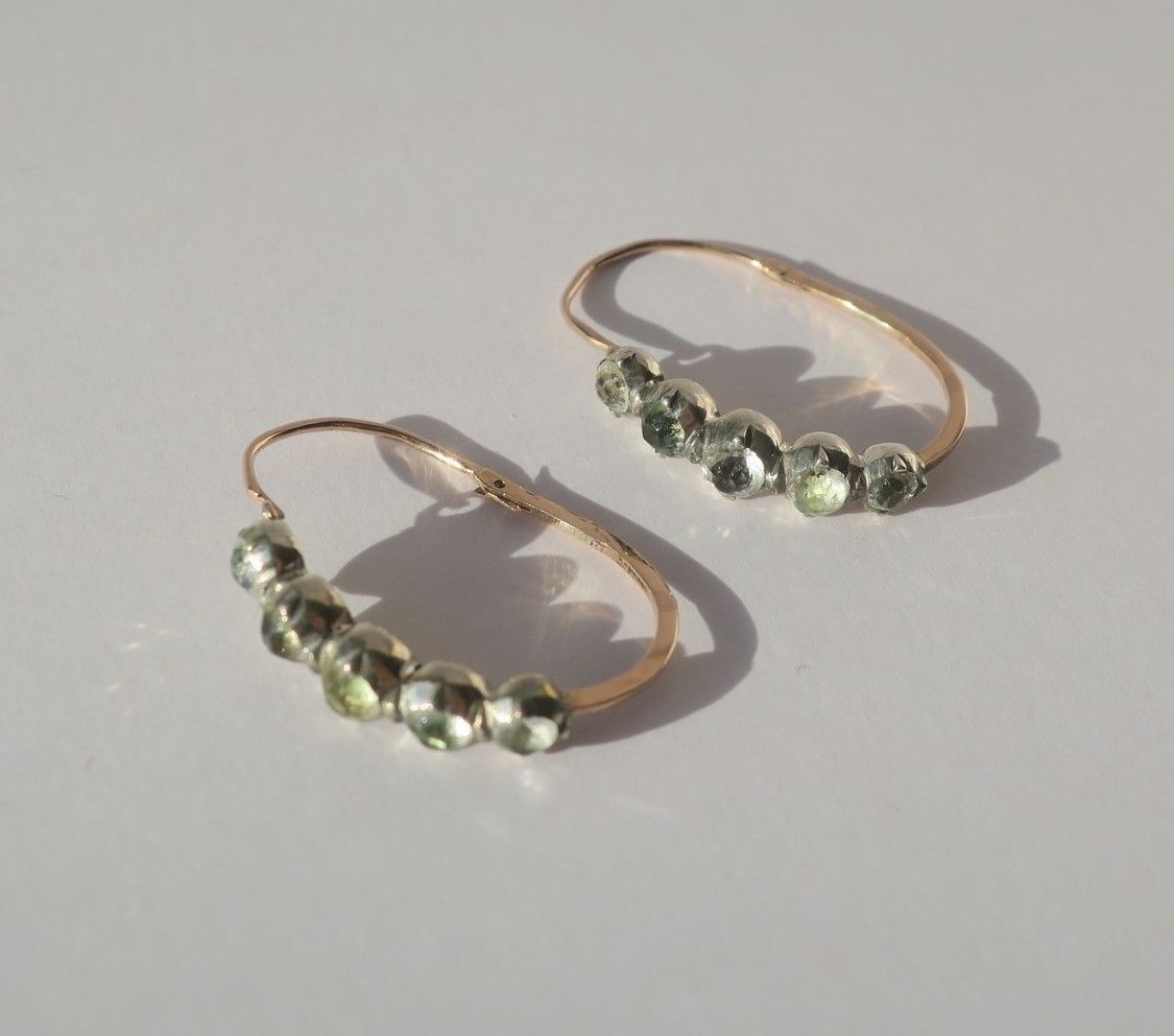 Boucles d'oreilles Poissardes en or rose et argent - Castafiore
