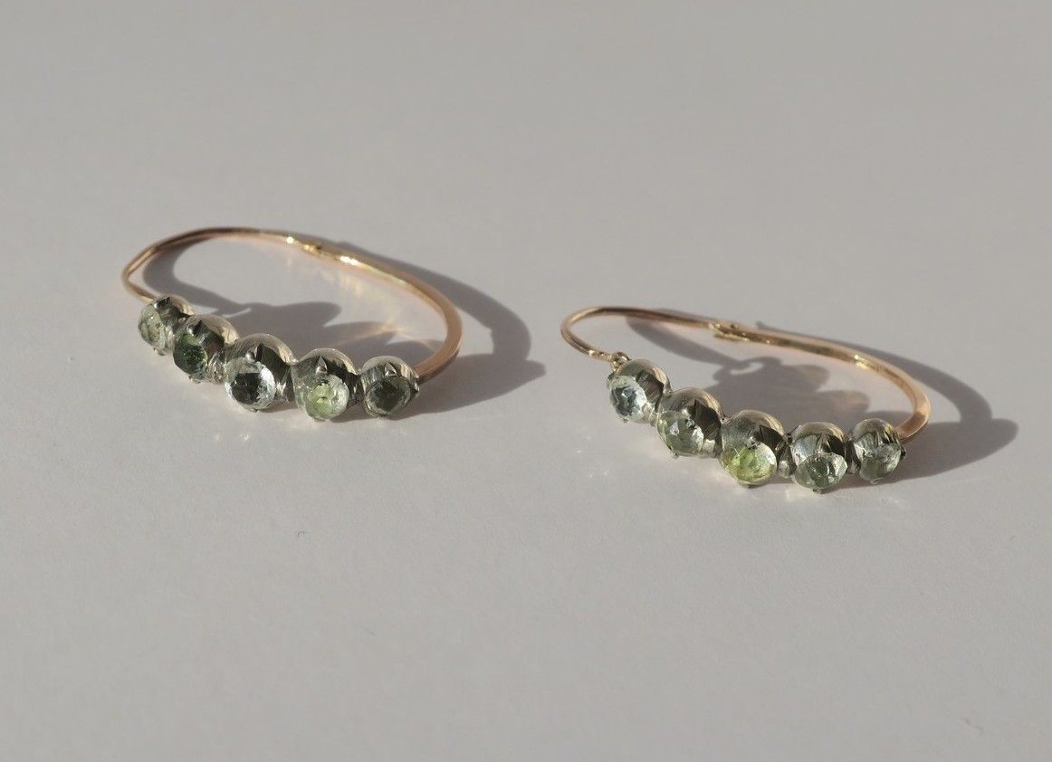 Boucles d'oreilles Poissardes en or rose et argent - Castafiore