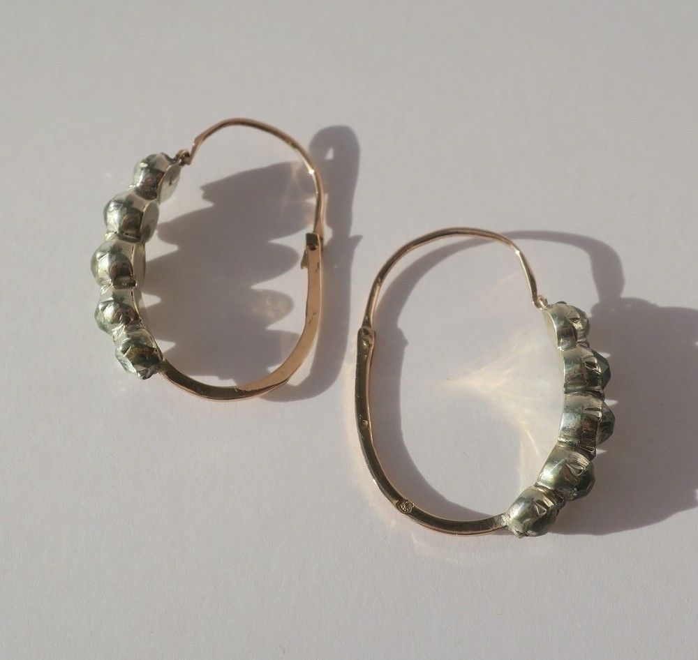 Boucles d'oreilles Poissardes en or rose et argent - Castafiore