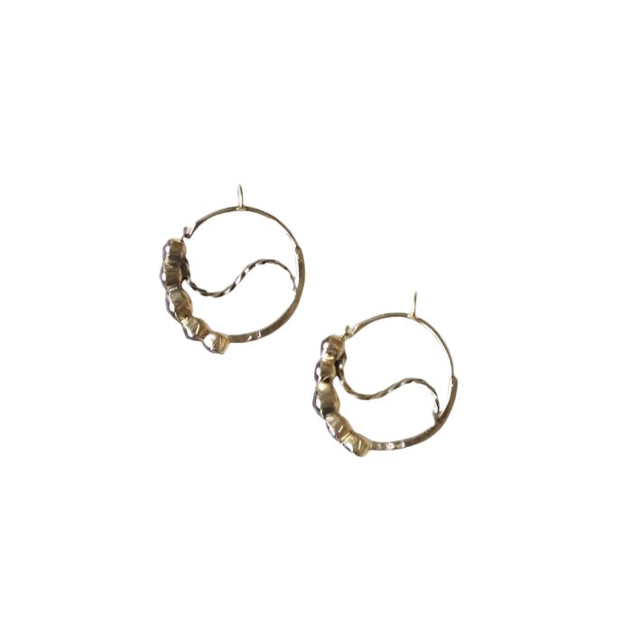 Boucles d'oreilles Poissardes, grenats, or jaune - Castafiore