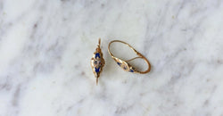 Boucles d'Oreilles Poissardes Or rose et Email - Castafiore