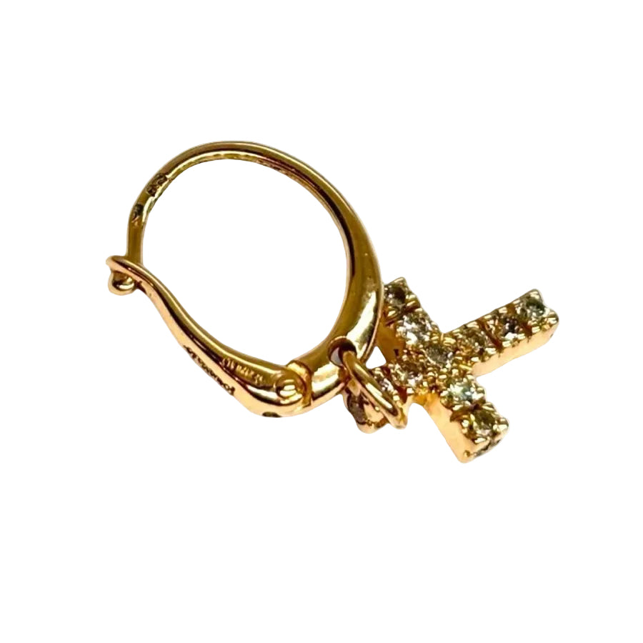 Boucles d'oreilles POMELLATO Croix en or rose et diamants - Castafiore