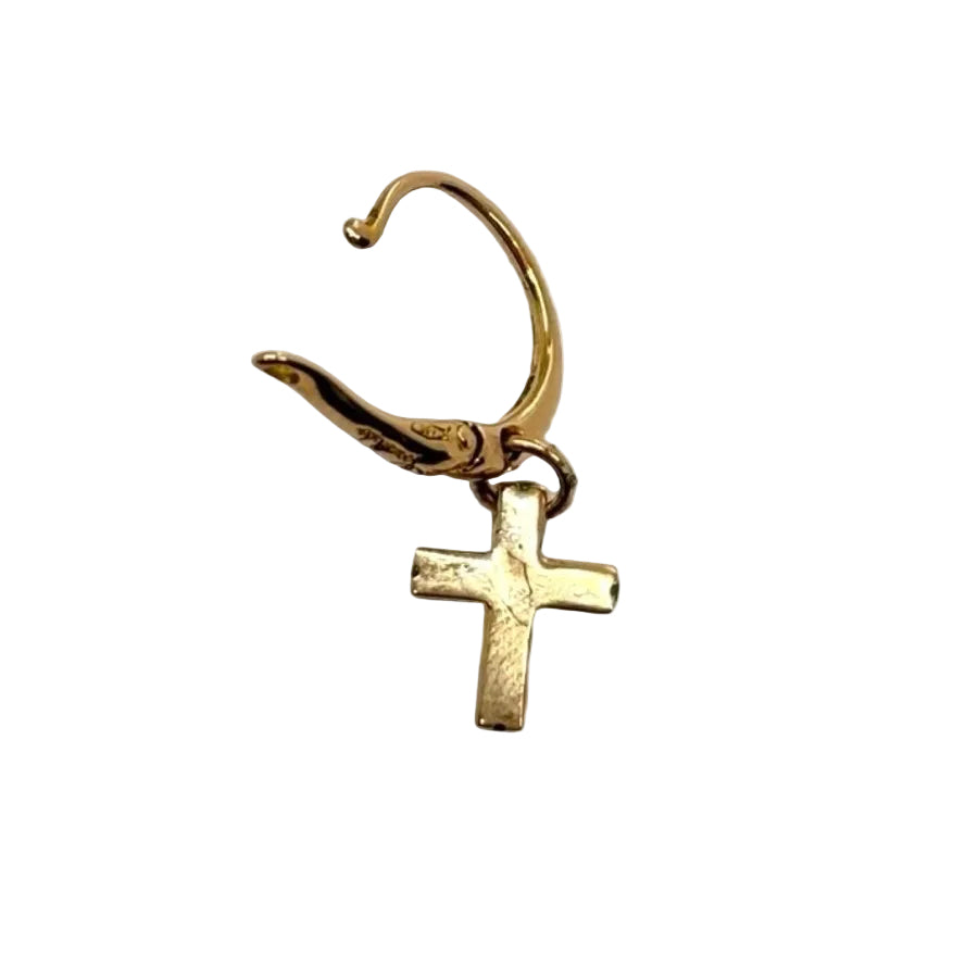 Boucles d'oreilles POMELLATO Croix en or rose et émeraudes - Castafiore