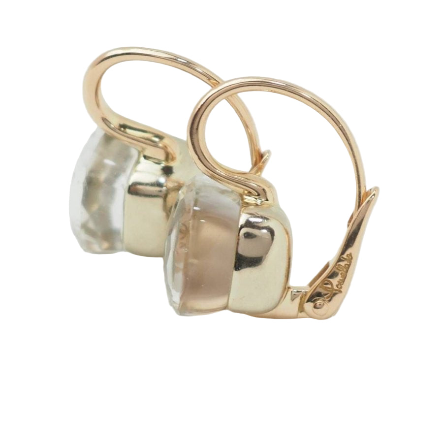 Boucles d'oreilles Pomellato en or rose et Topazes blanches - Castafiore