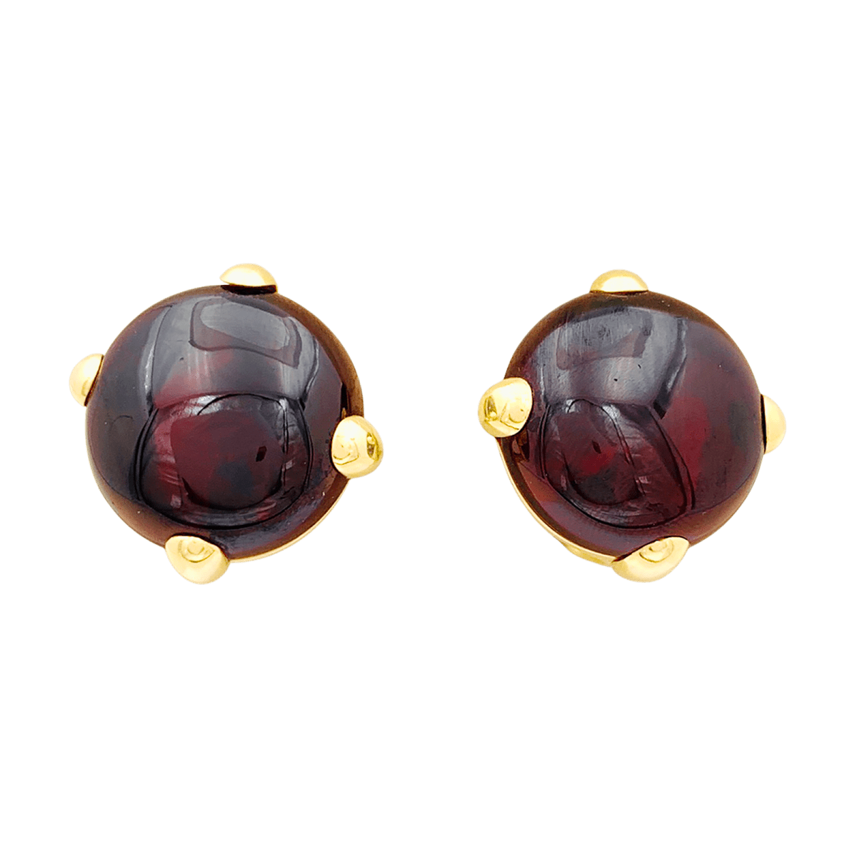 Boucles d'oreilles Pomellato, "Griffe", grenat, or jaune. - Castafiore