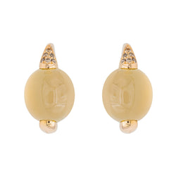 Boucles d'oreilles POMELLATO "Luna" en or rose et pierre de lune - Castafiore