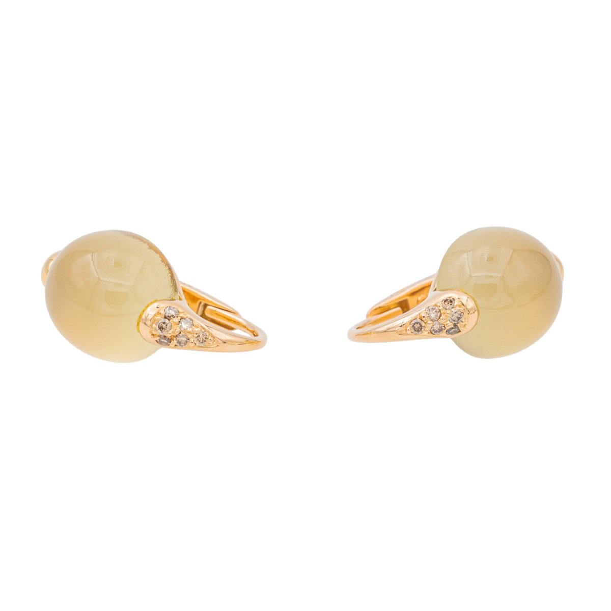 Boucles d'oreilles POMELLATO "Luna" en or rose et pierre de lune - Castafiore