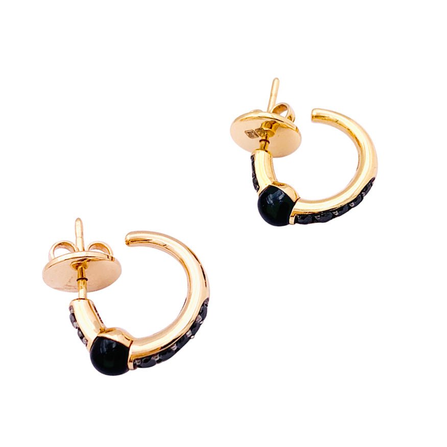 Boucles d'oreilles Pomellato, "M'ama non M'ama", en or rose, onyx et diamants - Castafiore