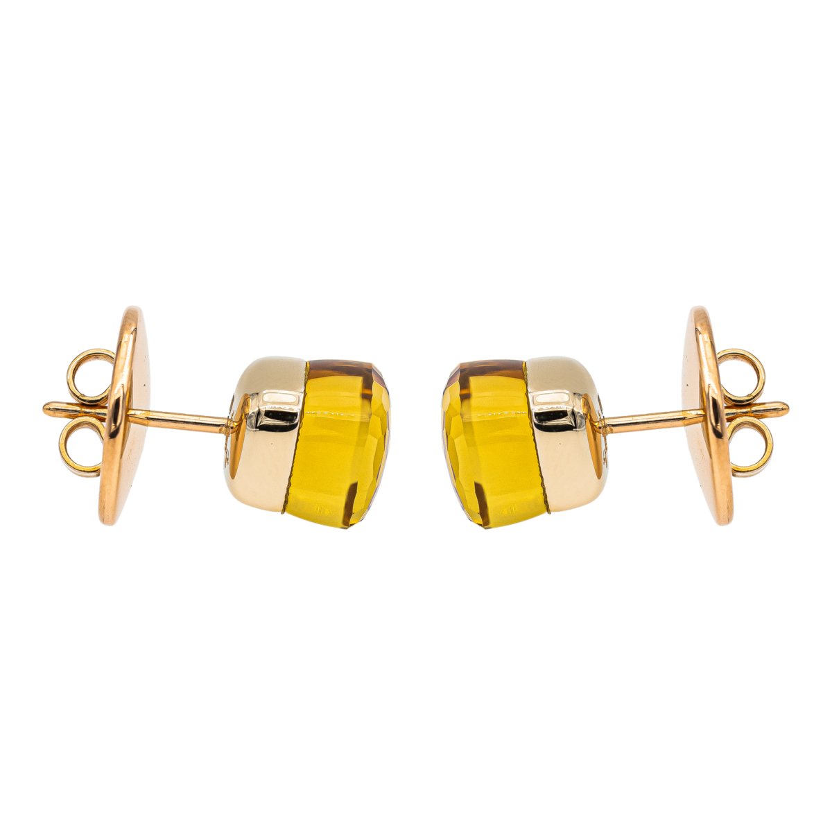 Boucles d'oreilles POMELLATO "Nudo" en Or jaune et Citrine - Castafiore