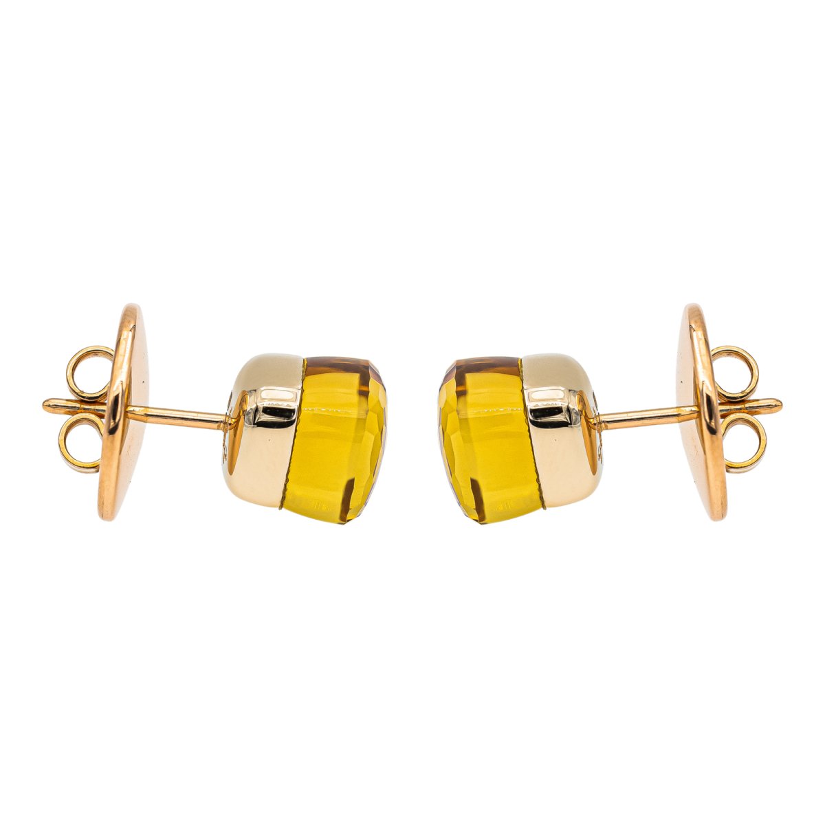 Boucles d'oreilles POMELLATO "Nudo" en Or jaune et Citrine - Castafiore