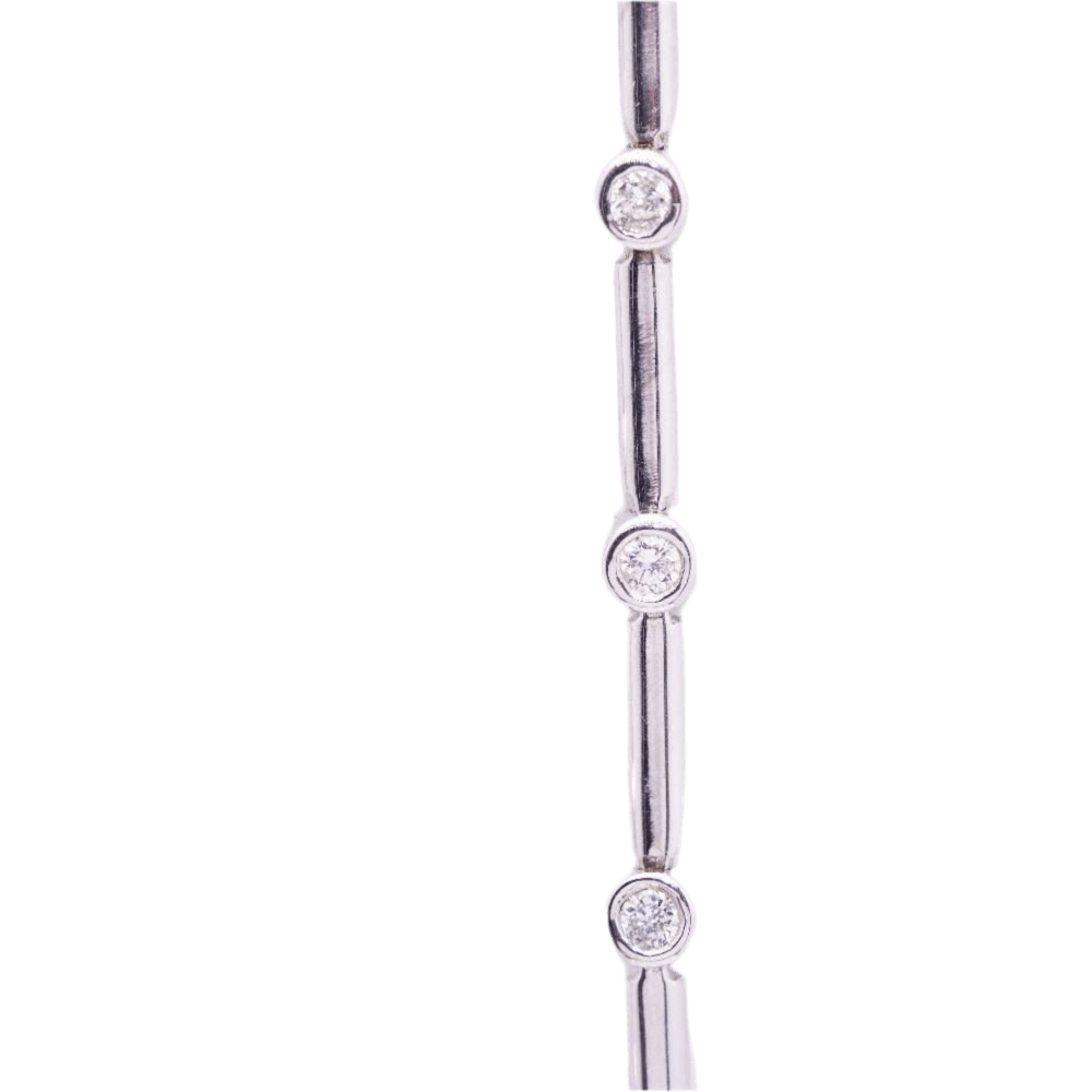 Boucles d'oreilles PRASIOLITE en or blanc et diamants - Castafiore