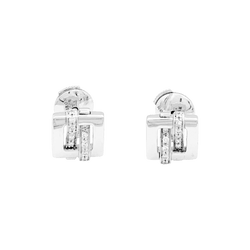 Boucles d'oreilles Puces BOUCHERON "Déchainée" en or blanc et diamants - Castafiore