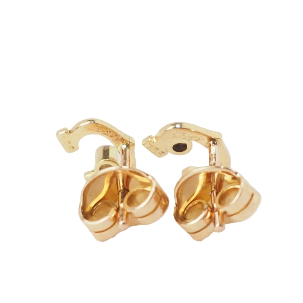 Boucles d'oreilles Puces CARTIER "C" en or jaune et diamants - Castafiore