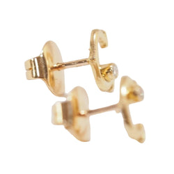 Boucles d'oreilles Puces CARTIER "C" en or jaune et diamants - Castafiore