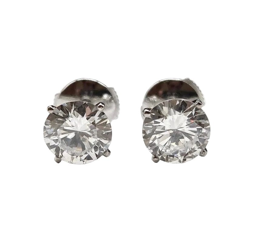 Boucles d'oreilles Puces CARTIER en or blanc et diamants - Castafiore