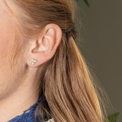 Boucles d'oreilles Puces CARTIER "Hindu" en or jaune et diamants - Castafiore