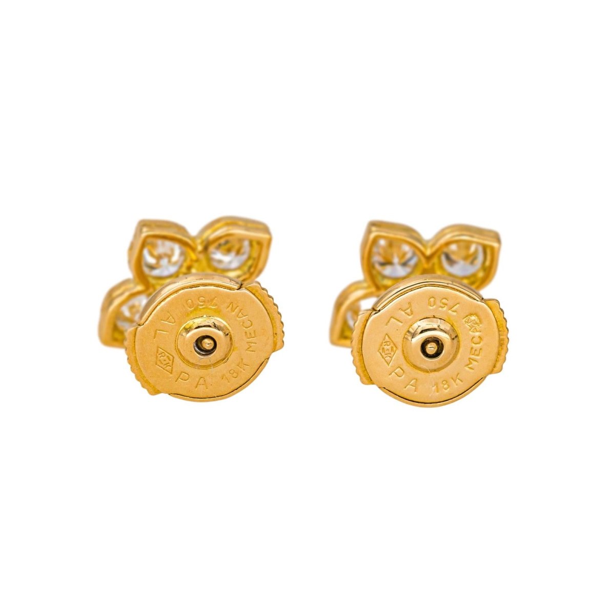 Boucles d'oreilles Puces CARTIER "Hindu" en or jaune et diamants - Castafiore
