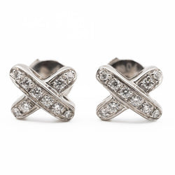 Boucles d'oreilles Puces CHAUMET "Liens" en or blanc et diamants - Castafiore