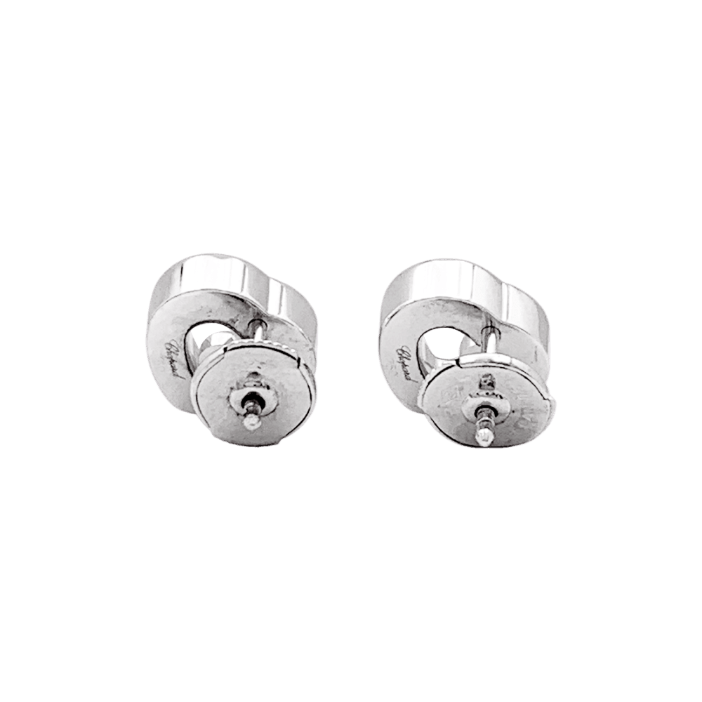 Boucles d'oreilles Puces CHOPARD "Happy diamonds" en or blanc et diamants - Castafiore