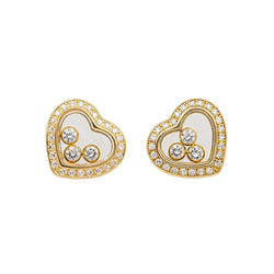 Boucles d'oreilles Puces CHOPARD "Happy Diamonds Icons" en or jaune et diamants - Castafiore