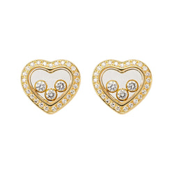 Boucles d'oreilles Puces CHOPARD "Happy Diamonds Icons" en or jaune et diamants - Castafiore