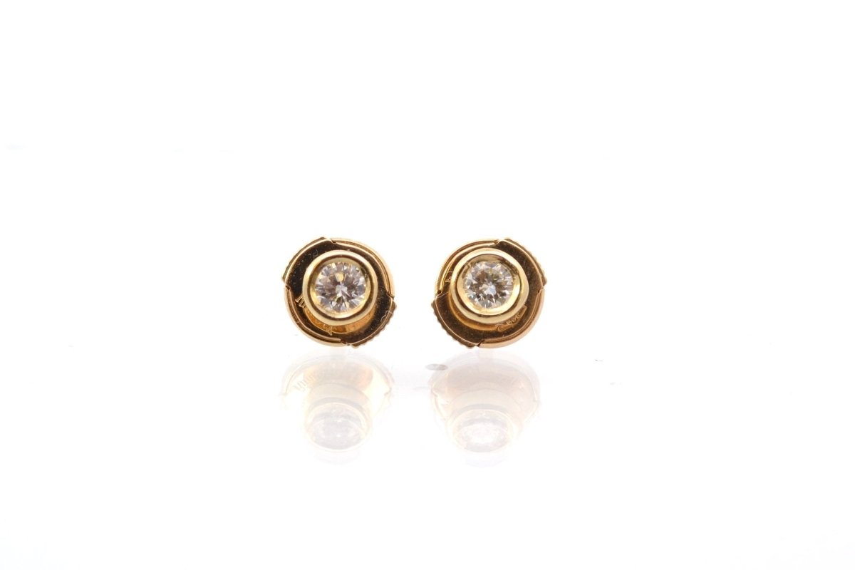 Boucles d’oreilles puces diamant en or 18k - Castafiore