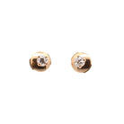 Boucles d’oreilles puces diamant en or jaune - Castafiore