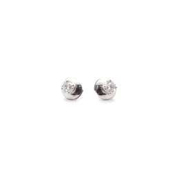 Boucles d'oreilles Puces Diamants en or blanc 18k - Castafiore