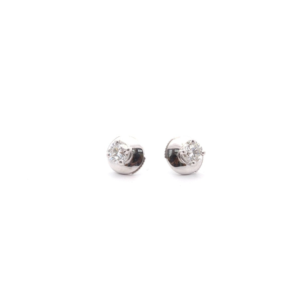 Boucles d'oreilles Puces Diamants en or blanc 18k - Castafiore