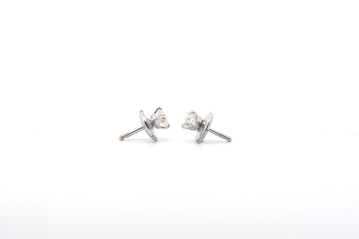 Boucles d’oreilles puces diamants extra blanc en or - Castafiore