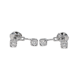 Boucles d'oreilles Puces DINH VAN "Cube" en or blanc et diamants - Castafiore