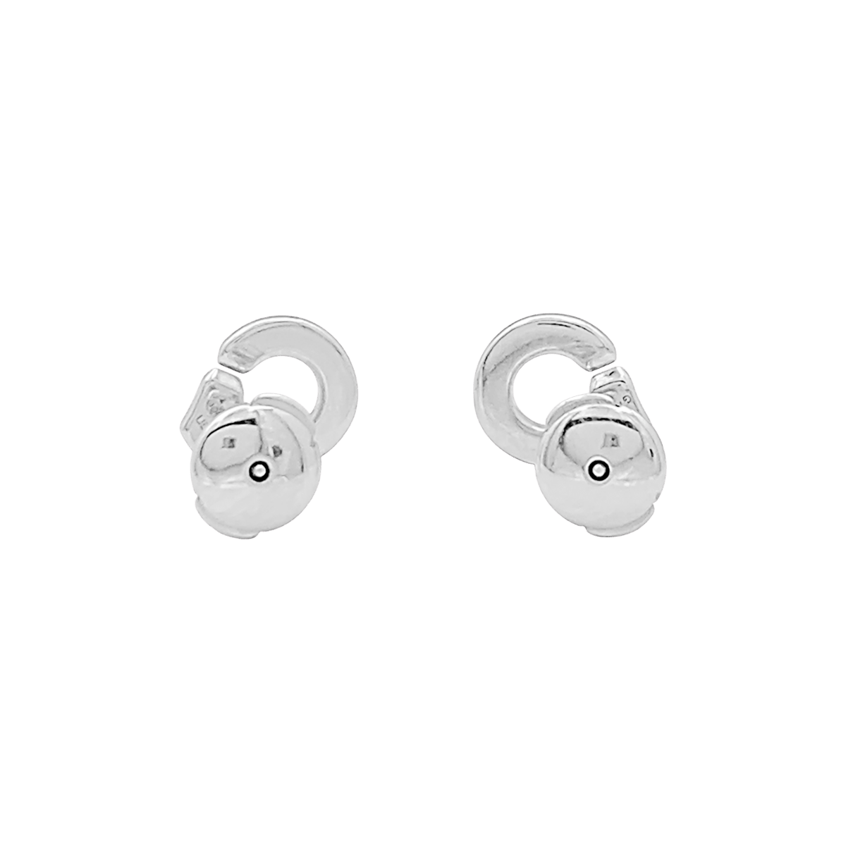Boucles d'oreilles Puces DINH VAN "Menottes R7,5" en or blanc et diamants - Castafiore