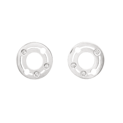 Boucles d'oreilles Puces DINH VAN "Pulse" en or blanc et diamants - Castafiore