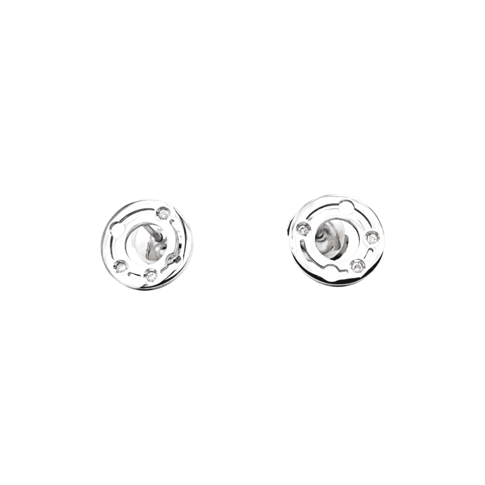 Boucles d'oreilles Puces DINH VAN "Pulse" en or blanc et diamants - Castafiore