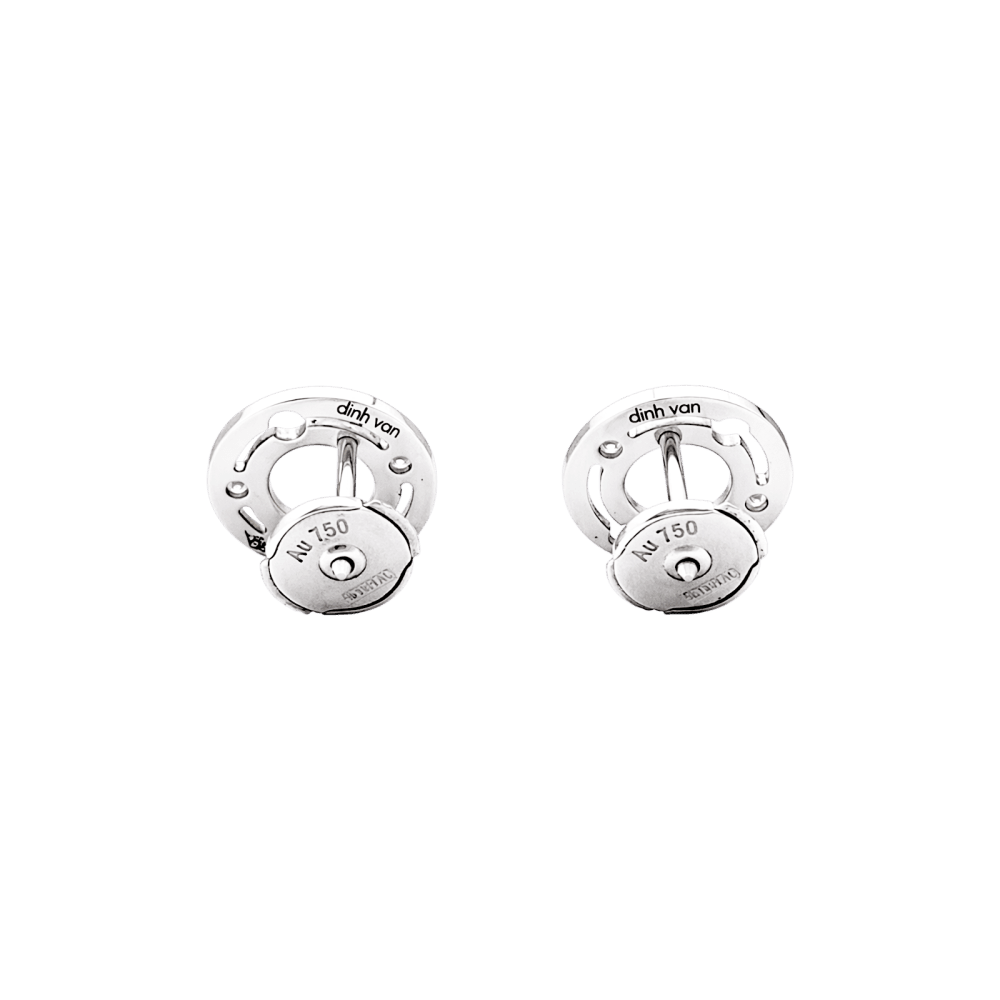 Boucles d'oreilles Puces DINH VAN "Pulse" en or blanc et diamants - Castafiore