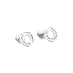 Boucles d'oreilles Puces DINH VAN "Pulse" en or blanc et diamants - Castafiore