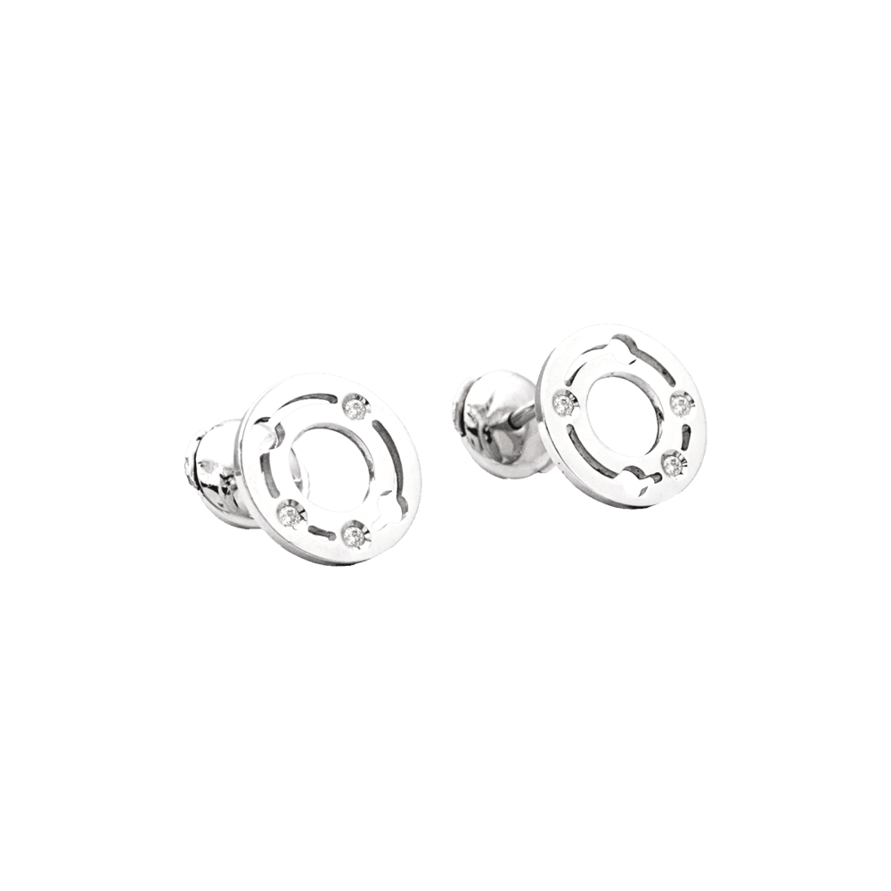Boucles d'oreilles Puces DINH VAN "Pulse" en or blanc et diamants - Castafiore